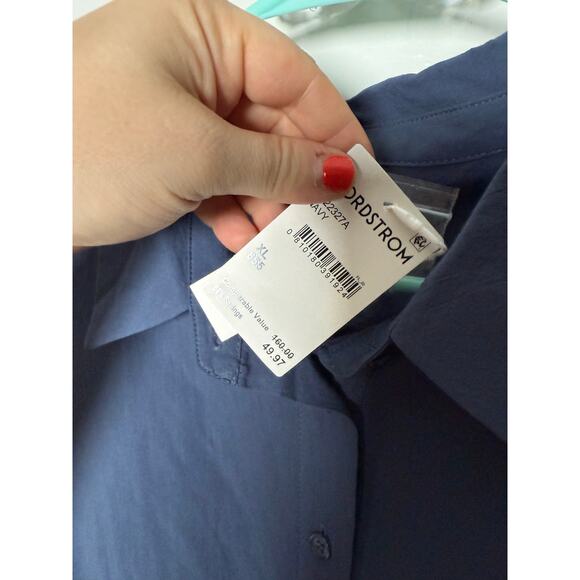Nordstrom Rack STITCHDROP Navy Blue Athletic Polo Shirt Mini Dress Womens XL NWT - Picture 5 of 6